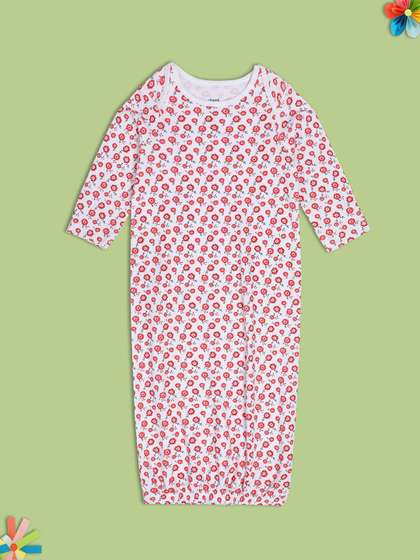MINI KLUB Girls Floral
                    Printed Pure Cotton Maxi Nightdress