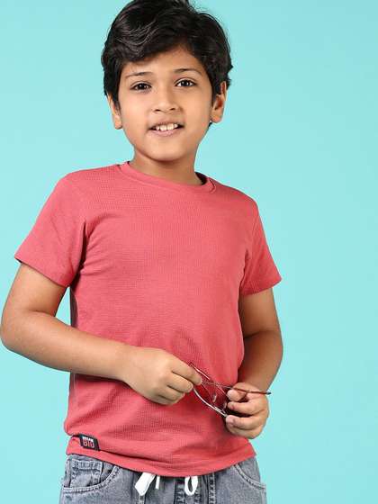 V-Mart Boys Solid Round Neck Cotton T-shirt