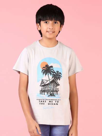 V-Mart Boys Graphic Printed Round Neck Cotton T-shirt