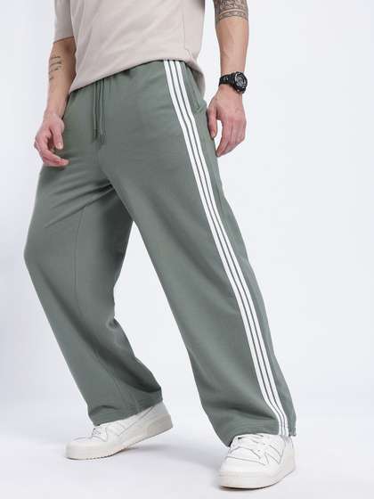 glitchez Men Side
                      Striped Mid-Rise Baggy Fit Track Pants