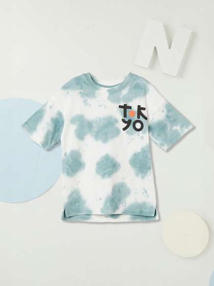 max Boys Dyed Round Neck Cotton T-shirt