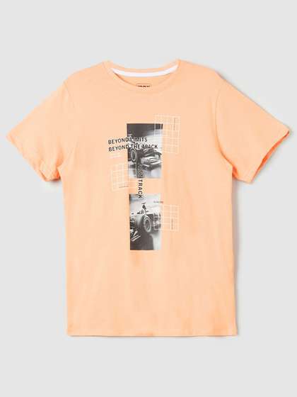 max Boys Graphic Printed Round Neck Cotton T-shirt