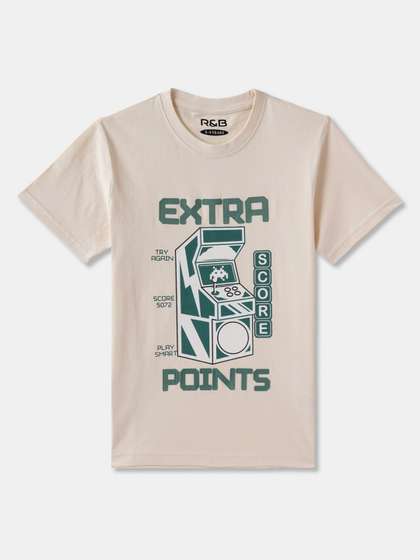 R&B Boys Graphic Printed Round Neck Cotton T-shirt