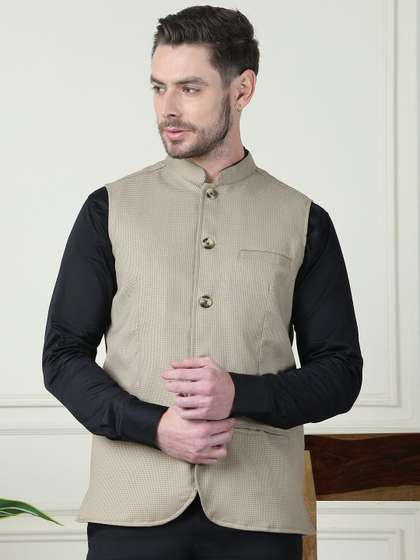 even Mandarin Collar Nehru Jacket