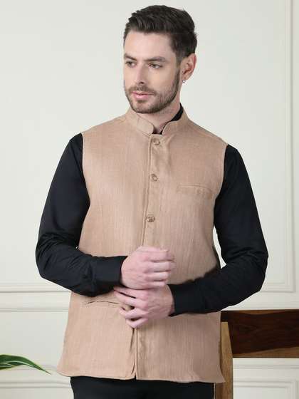 even Mandarin Collar Nehru Jacket