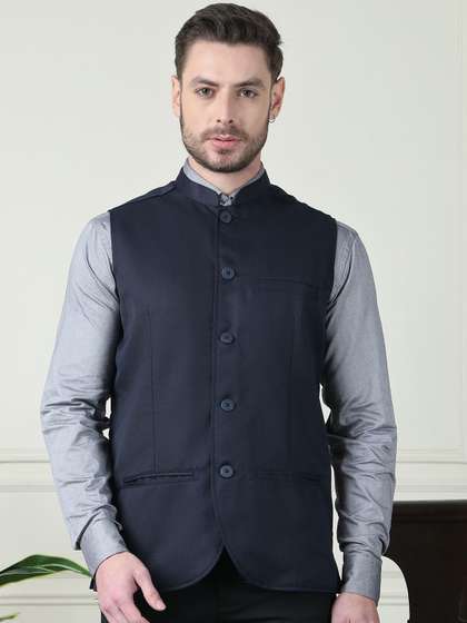even Mandarin Collar Nehru Jacket