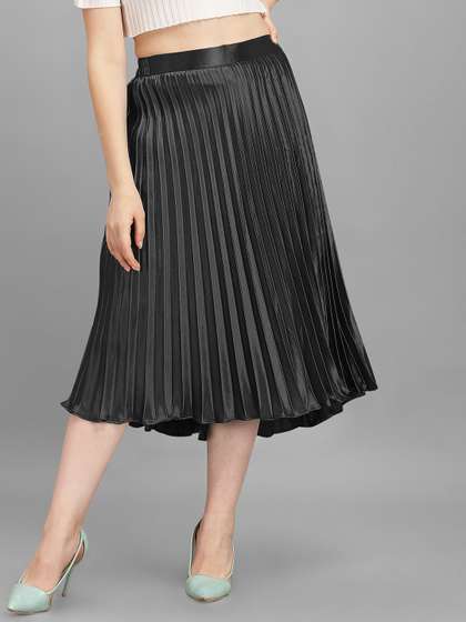 ZWERLON A-Line Pleated Maxi Skirts