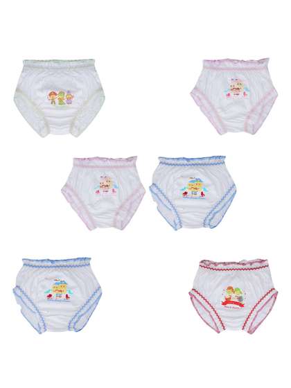 YELLOWDELIGHT Infants
                    Girls Pack Of 6 Basic Briefs YD 704 Nitty (g) white
                    panties 0-6m-6p