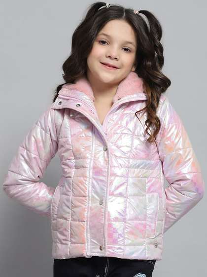 Monte Carlo Girls Mock
                    Collar Geometric Printed Casual Lightweight Parka
                    Jacket
