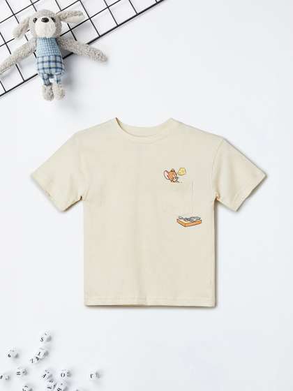 max Boys Tom & Jerry Graphic Printed Round Neck Cotton T-shirt