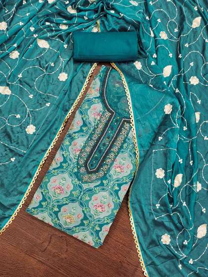 KALINI Embroidered Unstitched Dress Material