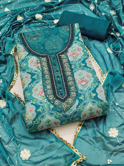 KALINI Embroidered Unstitched Dress Material