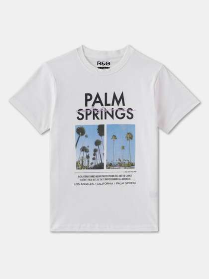 R&B Boys Graphic Printed Round Neck Cotton T-shirt