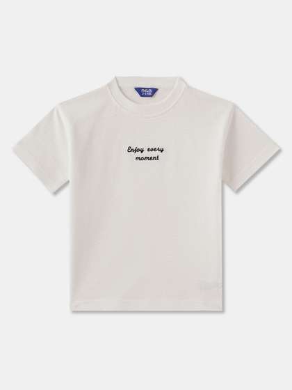 R&B Boys Typography Printed Round Neck Cotton T-shirt