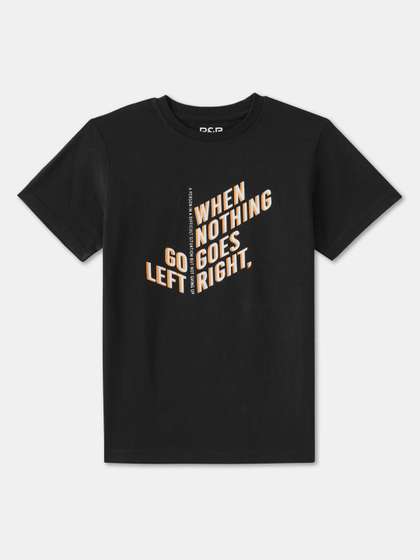 R&B Boys Typography Printed Round Neck Cotton T-shirt