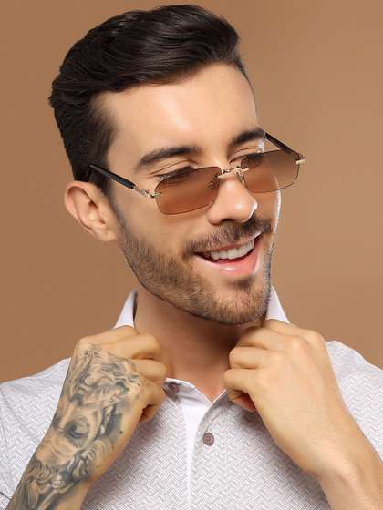 Voyage Unisex
                        Rectangle Rimless Sunglasses with UV Protected
                        Lens - 3012MG6617