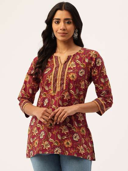FERANOID Floral
                        Printed Pure Cotton Kurti