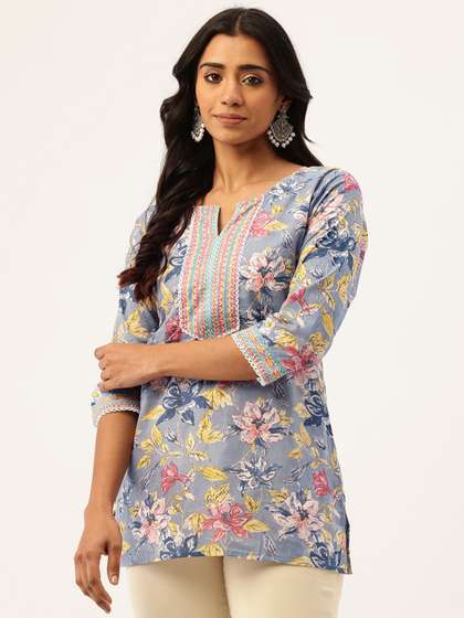 FERANOID Floral
                        Printed Pure Cotton Kurti