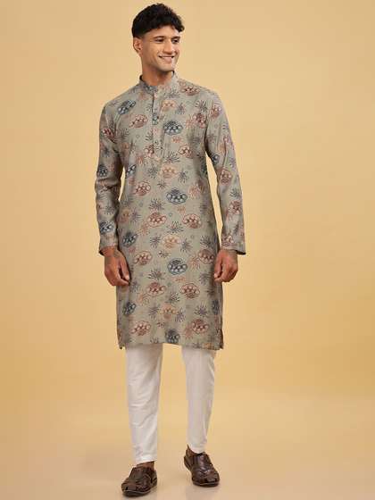 Anouk Brown Printed Straight Kurta