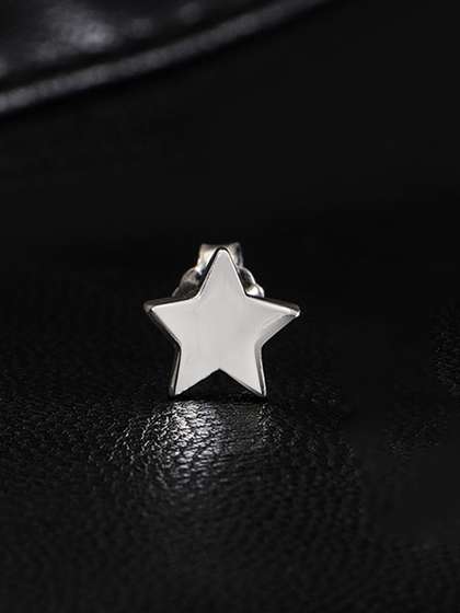 Peora Stainless Steel
                    Silver Plated Star Shape Studs