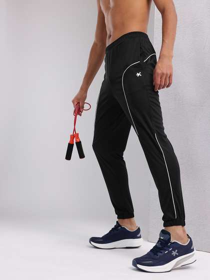HRX by Hrithik Roshan Men Mid-Rise Rapid-Dry Training Joggers with Contrast Piping