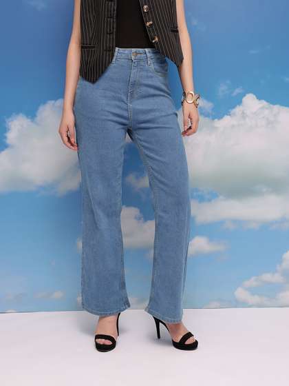CORSICA Women Wide
                        Leg Mid-Rise Stretchable Jeans