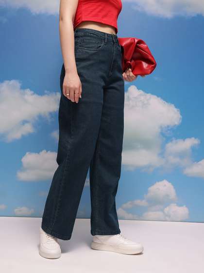 CORSICA Women
                        Mid-Rise Stretchable Wide Leg Jeans