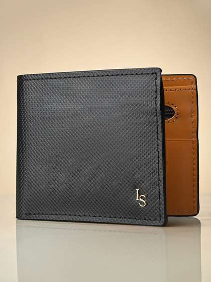 LOUIS STITCH Men Jet
                    Black Spanish Leather Two Fold Wallet with RFID
                    Protection