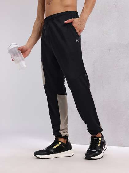 HRX by Hrithik Roshan Men Colourblocked Mid-Rise Rapid-Dry Regular Fit Running Joggers