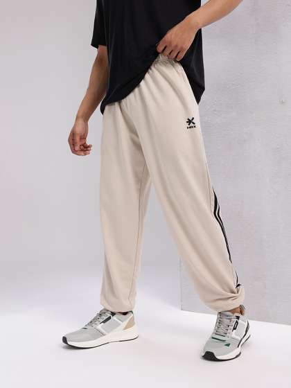 HRX by Hrithik Roshan Men Side Striped Mid-Rise Relaxed Fit Lifestyle Joggers