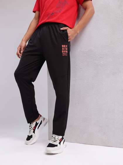 HRX by Hrithik Roshan Men Typography Printed Mid-Rise Lifestyle Track Pants