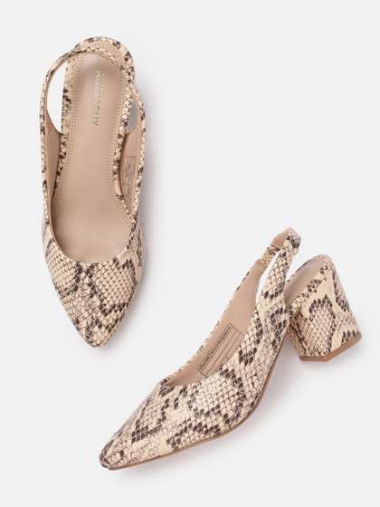 Allen Solly Textured
                        Block Heeled Pumps