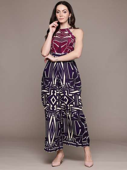 Ritu Kumar
                          Abstract Printed Halter Neck Basic Jumpsuit