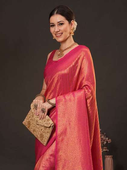 Anouk Woven Design
                        Zari Silk Blend Kanjeevaram Saree