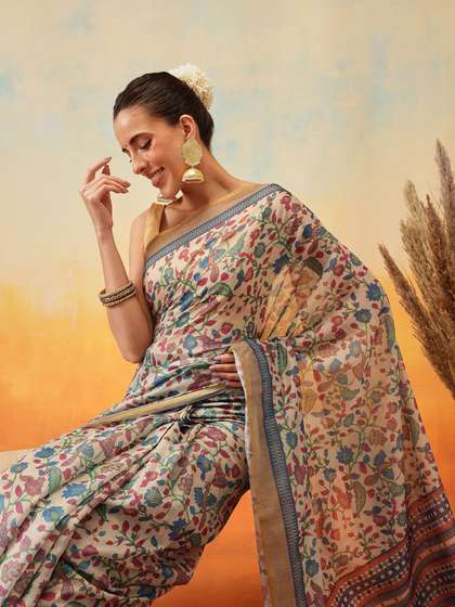 Silk Land Floral
                        Ready to Wear Chanderi Saree