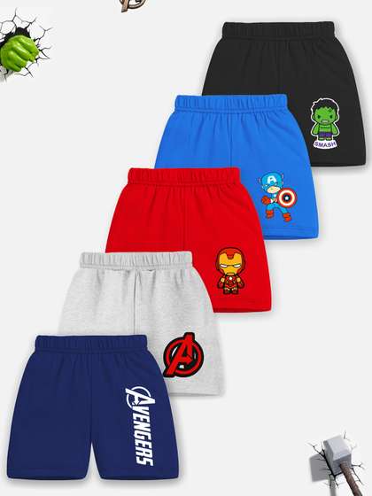 YK Marvel Boys Pack of 5
                    Avengers Printed Shorts