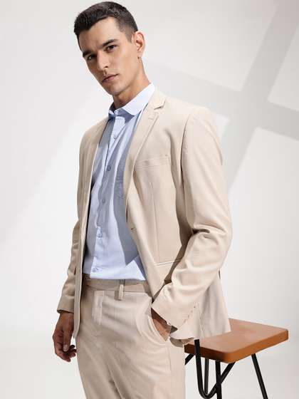 INVICTUS Self Design
                        Notched Lapel Collar Single-Breasted Slim Fit 2
                        Piece Formal Suits