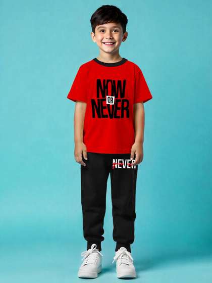 HERE&NOW Boys
                    Printed T-Shirt and Joggers