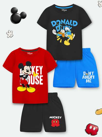 YK Disney Boys Pack Of 2
                    Mickey & Donald Printed T-shirt With Shorts