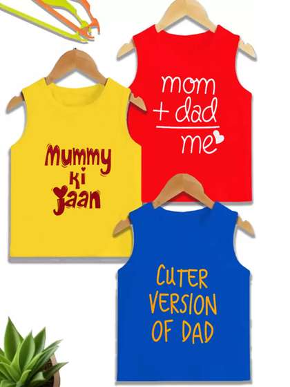 Mega style Kids Pack
                      Of 3 Printed Cotton Basic Innerwear Vests
                      TEXT_PRINT-P3_01-0-3M
