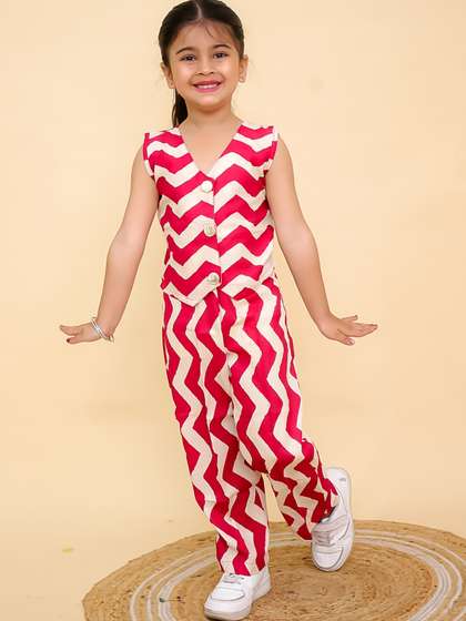 BAESD Girls Printed
                        Top with Trousers
