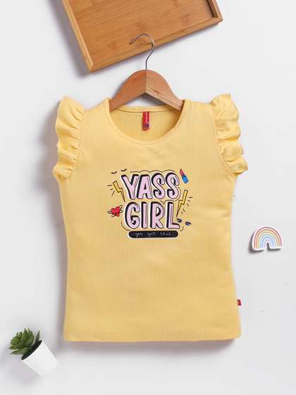 Here&Now X Game
                    Begins Typography Printed Flutter Sleeve Top