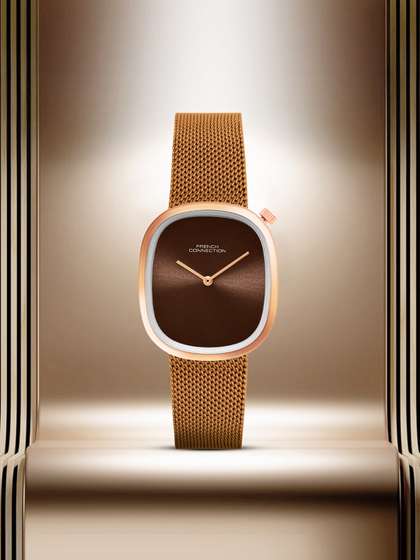 French Connection
                        Women Embellished Dial & Stainless Steel
                        Bracelet Style Straps Analogue Watch FCN0112BRM