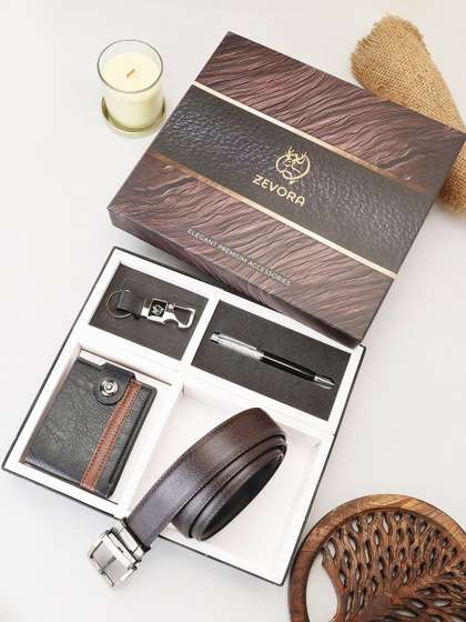 ZEVORA Men Accessory
                    Gift Set of Belt With Wallet, Keychain and Pen Gift
                    Set