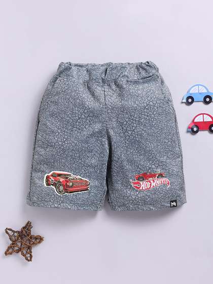 YK X Minute Mirth Boys
                    Hot Wheels Printed Regular Shorts
