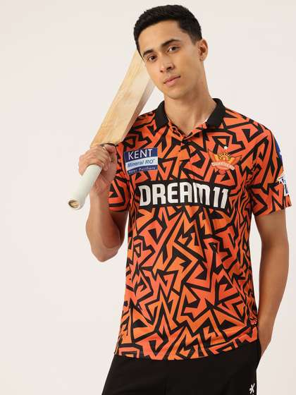 playR Unisex Printed
                      Polo Collar Sunrisers Hyderabad Jersey Cricket IPL
                      Jersey