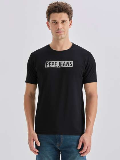 Pepe Jeans Men Brand
                        Logo Printed Slim Fit T-shirt
