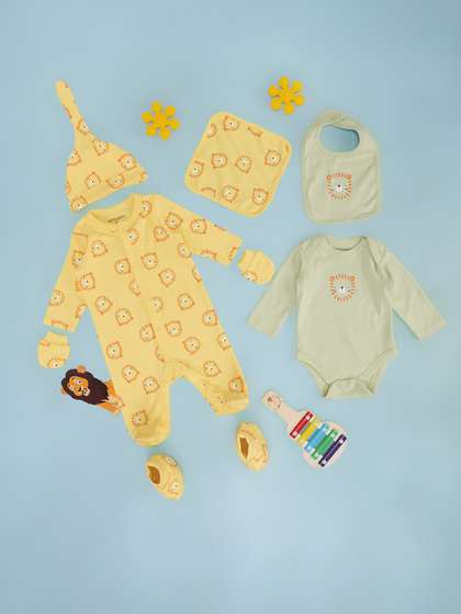 Pantaloons Baby Boys
                    Pack of 7 Pure Cotton Baby Apparel Gift Set