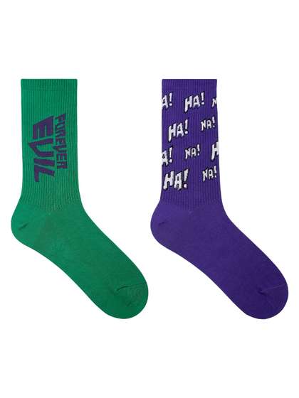 Socksxpress Justice
                    League Joker Men Pack of 2 Ribbed Mouth Crew Socks