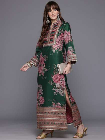 Ahalyaa Floral
                        Printed Sequinned Floral Dress